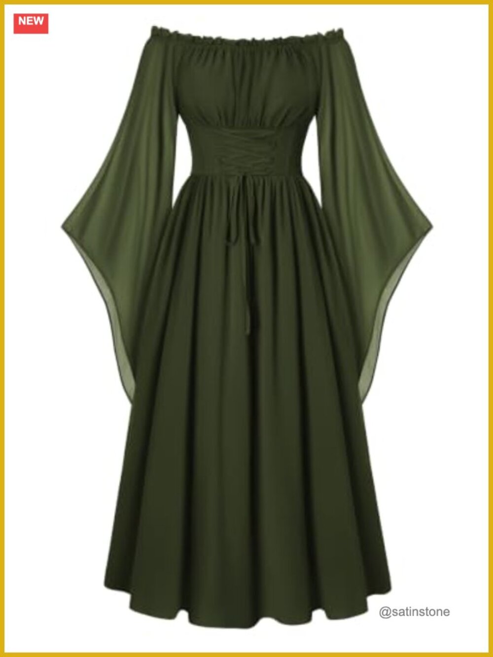 Renaissance Costume Fairy Dress Off Shoulder Bell Sleeve Maxi